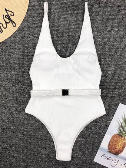 Swimwear - One Piece Swimsuit Women Swimwear Sexy White 2025 V Neck Bathing Suit Bodysuit Swimming Suits for Swimwear Beach Wear Monokini