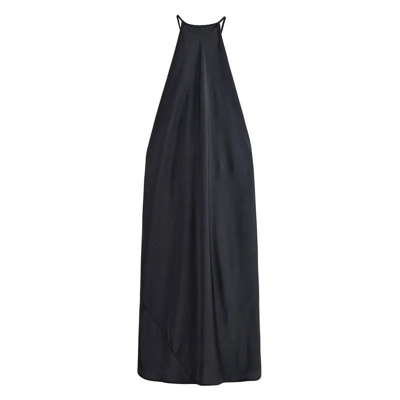 Cocktail Dresses - Sexy Halter Women's Dressess Elegant Lace Up Backless Sleeveless Oversize Dress Female Summer New Lady Party Robes