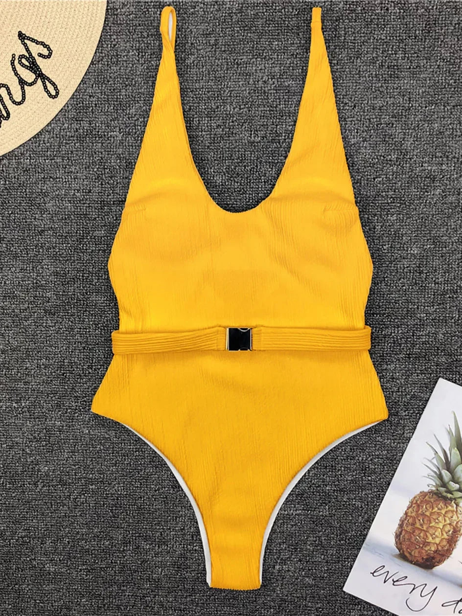 Swimwear - One Piece Swimsuit Women Swimwear Sexy White 2025 V Neck Bathing Suit Bodysuit Swimming Suits for Swimwear Beach Wear Monokini
