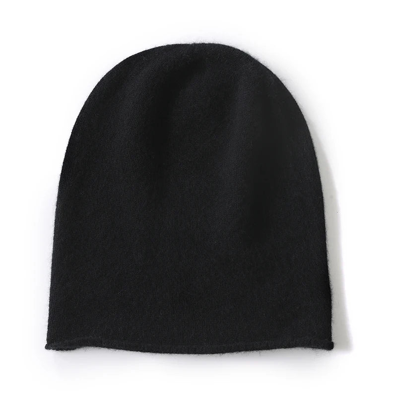 Hats - Unisex 100 Cashmere Hats Outdoor Casual Keep Warm Solid Color Cashmere Knitted Beanie Hat Women /Men Hedging Caps