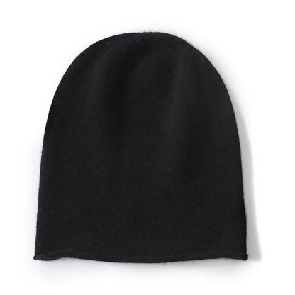 Hats - Unisex 100 Cashmere Hats Outdoor Casual Keep Warm Solid Color Cashmere Knitted Beanie Hat Women /Men Hedging Caps