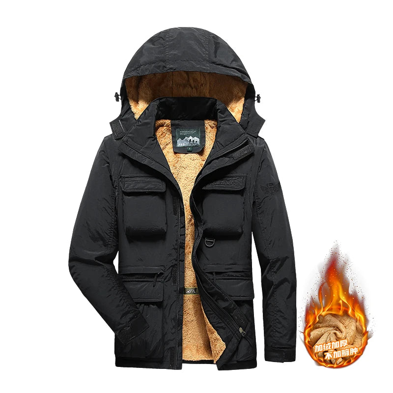 Men Coats - Detachable windproof sleeved hooded jacket suitable for outdoor activities men's casual waterproof multi pocket jacket vest