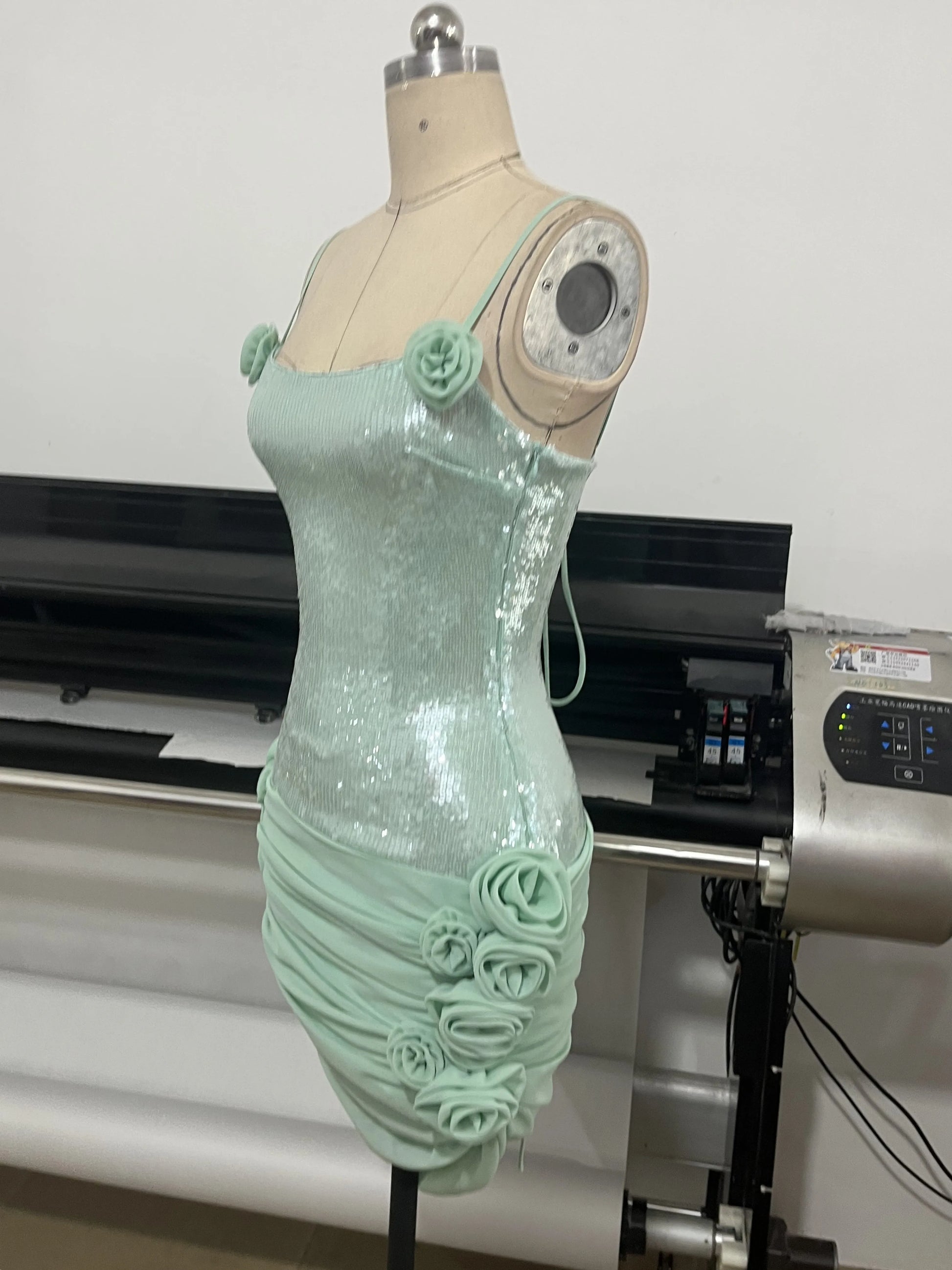 Elegant Dresses - Sexy Spaghetti Strap Backless Prom Dresses for Women Luxury 2025 Summer Sequins Flower Lace-up Pleated Mini Dress Elegant Gowns