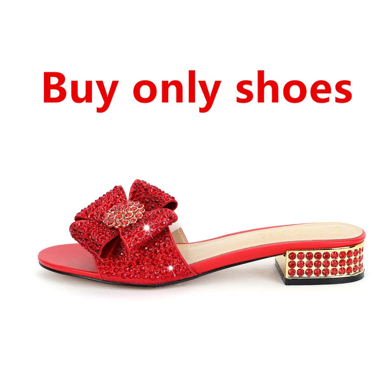 Shoes - New Ladies Rhinestone Clutch Flat Heel Diamond Evening Shoes and Bag suit Rhinestone Flat plus size Stone Slippers Size 34-44