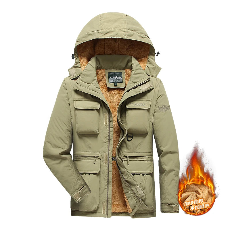 Men Coats - Detachable windproof sleeved hooded jacket suitable for outdoor activities men's casual waterproof multi pocket jacket vest