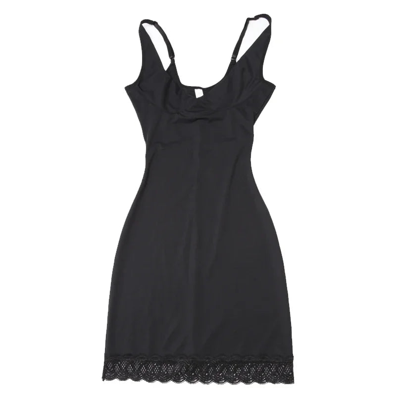 Shapers - Womens Full Slip Shapewear Dress Bodysuits Lingerie with Lace Firm Control Open Bust Waist Cinchers Body Shaper Dresses