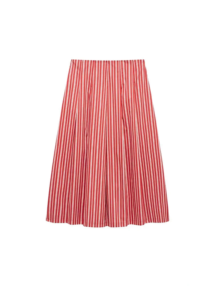 Skirts set - Sexy Club Chic Striped Women Suit Crew Neck Sleeveless Top Loose Long Straight Skirt Fashion 2025 Spring Summer Set