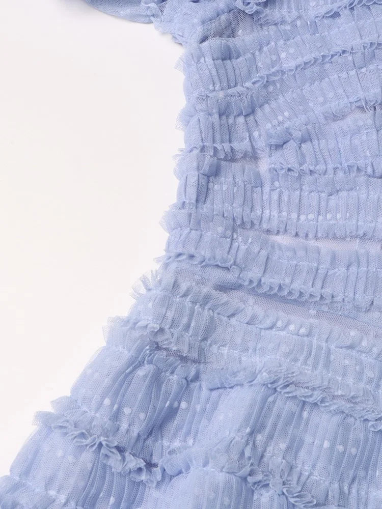 Elegant Dresses - Solid Dresses For Women O Neck Short Sleeve High Waist Spliced Folds Temperament Chic Dress Female Fashion Clothes