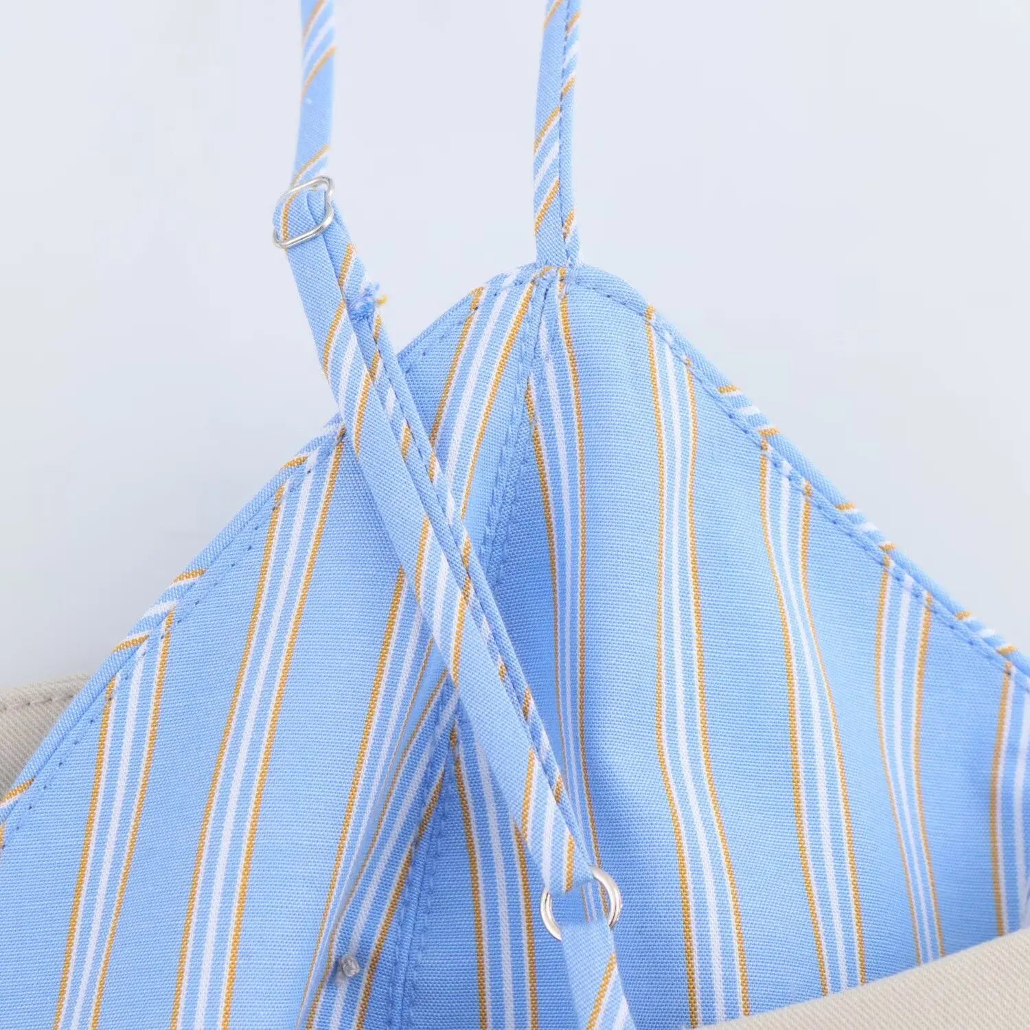 Cami Dresses - Women Stripe Splicing Short Dress Summer Sexy Sleeveless Party Mini Dress Female Single-Breasted Slim Pleated Sling Dress