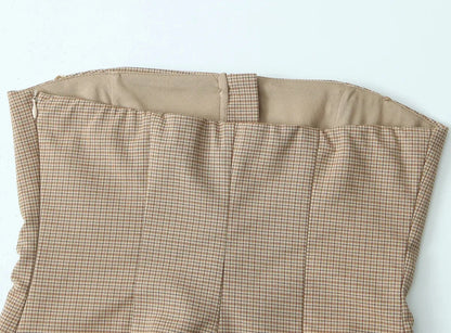 Plaid Shorts Sets for Women 2 Pieces 2025 New Fashion Off Shulder Short Tops Women Suit Two Piece Set Women Outfit
