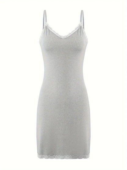 Nightdresses - Women's Sling Pajamas Dress Can Wear Lace Lace Tight Sexy Home Clothes