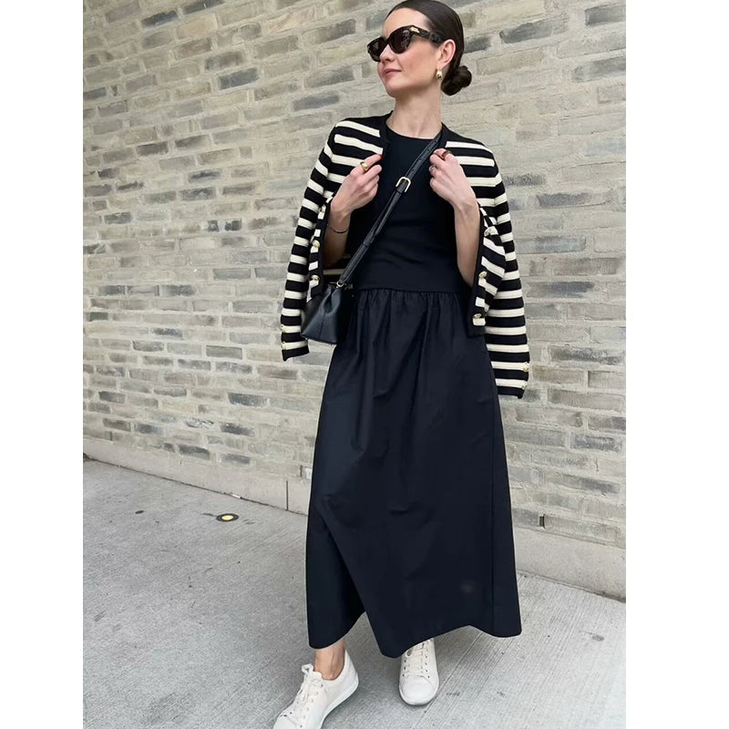 Maxi Dresses - Dresses Summer Women's 2024 New Chic Slim Simple Elegant Holiday Dress Street Women's Comfortable Youth Dress