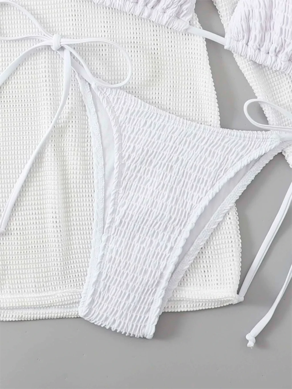 Swimwear - 2025 Halter String Bikini Set Triangle 3 Pieces Swimsuit Solid Sexy Swimwear Female Bathers Bathing Swimming Swim Suit