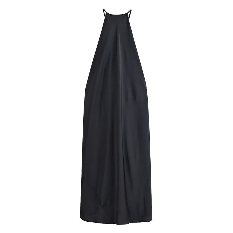 Cocktail Dresses - Sexy Halter Women's Dressess Elegant Lace Up Backless Sleeveless Oversize Dress Female Summer New Lady Party Robes