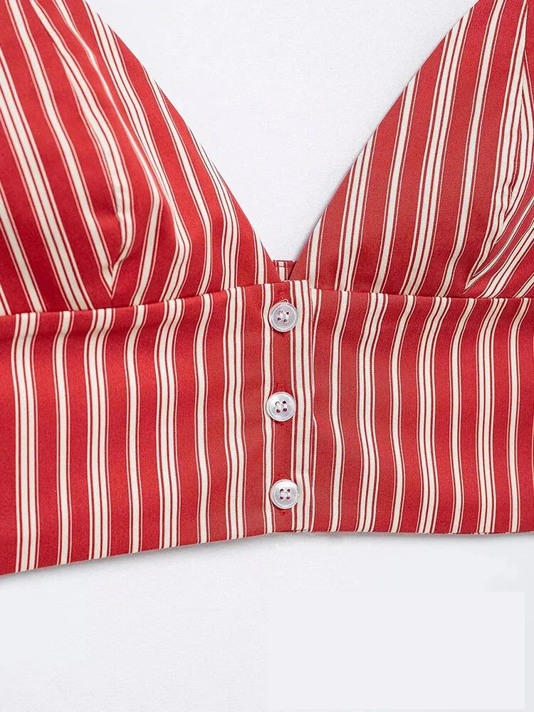 Skirts set - Sexy Club Chic Striped Women Suit Crew Neck Sleeveless Top Loose Long Straight Skirt Fashion 2025 Spring Summer Set