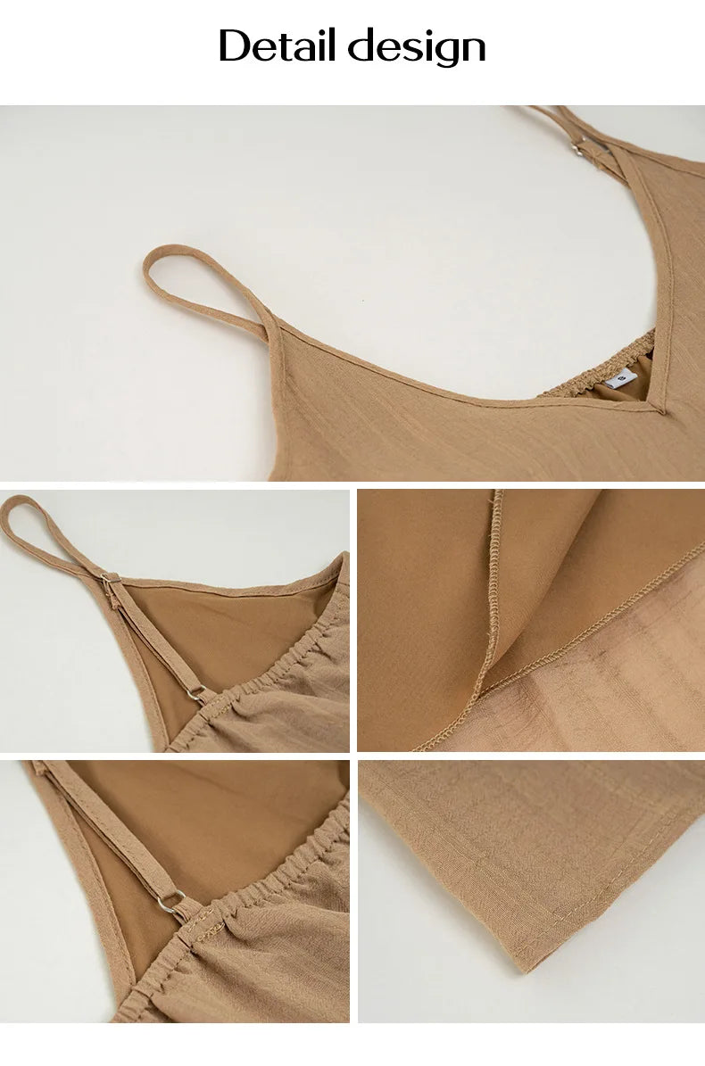 Cami Dresses - Summer Dresses For Women Casual Solid Color Popular Sexy Suspender Short Skirt Loose Comfortable Lady Beach Dress Clothing