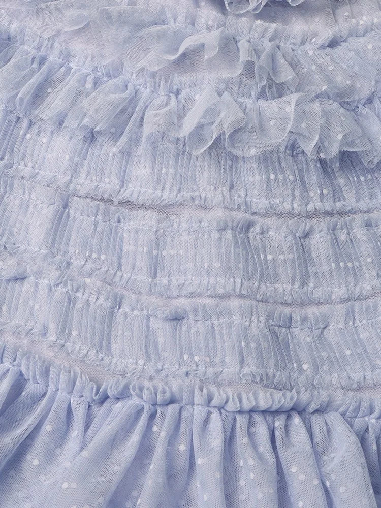 Elegant Dresses - Solid Dresses For Women O Neck Short Sleeve High Waist Spliced Folds Temperament Chic Dress Female Fashion Clothes