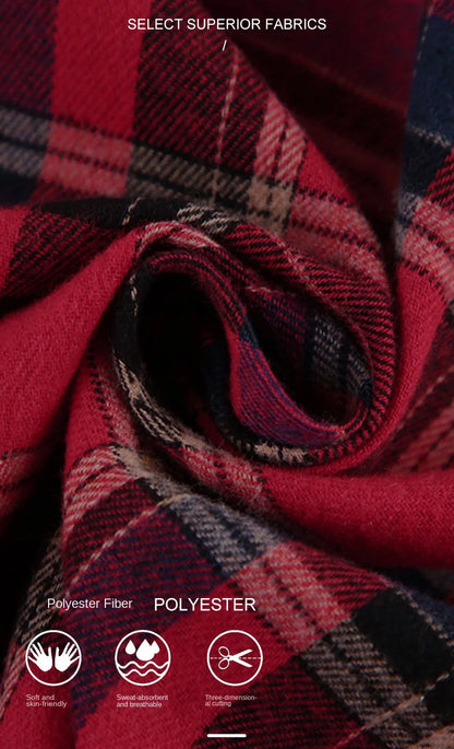 Plaid Shirt For Women, Red Bright Grid, Oversized Blouse, Leisure And Fashionable Top, Spring And Autumn Seasons