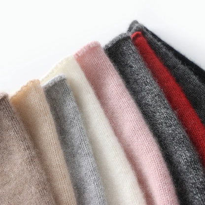 Hats - Unisex 100 Cashmere Hats Outdoor Casual Keep Warm Solid Color Cashmere Knitted Beanie Hat Women /Men Hedging Caps