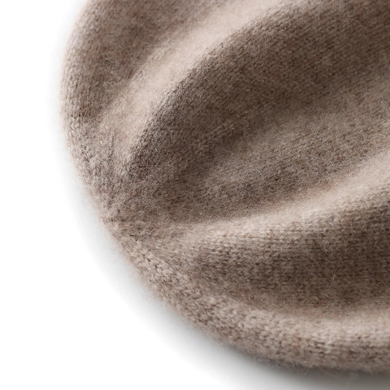 Hats - Unisex 100 Cashmere Hats Outdoor Casual Keep Warm Solid Color Cashmere Knitted Beanie Hat Women /Men Hedging Caps