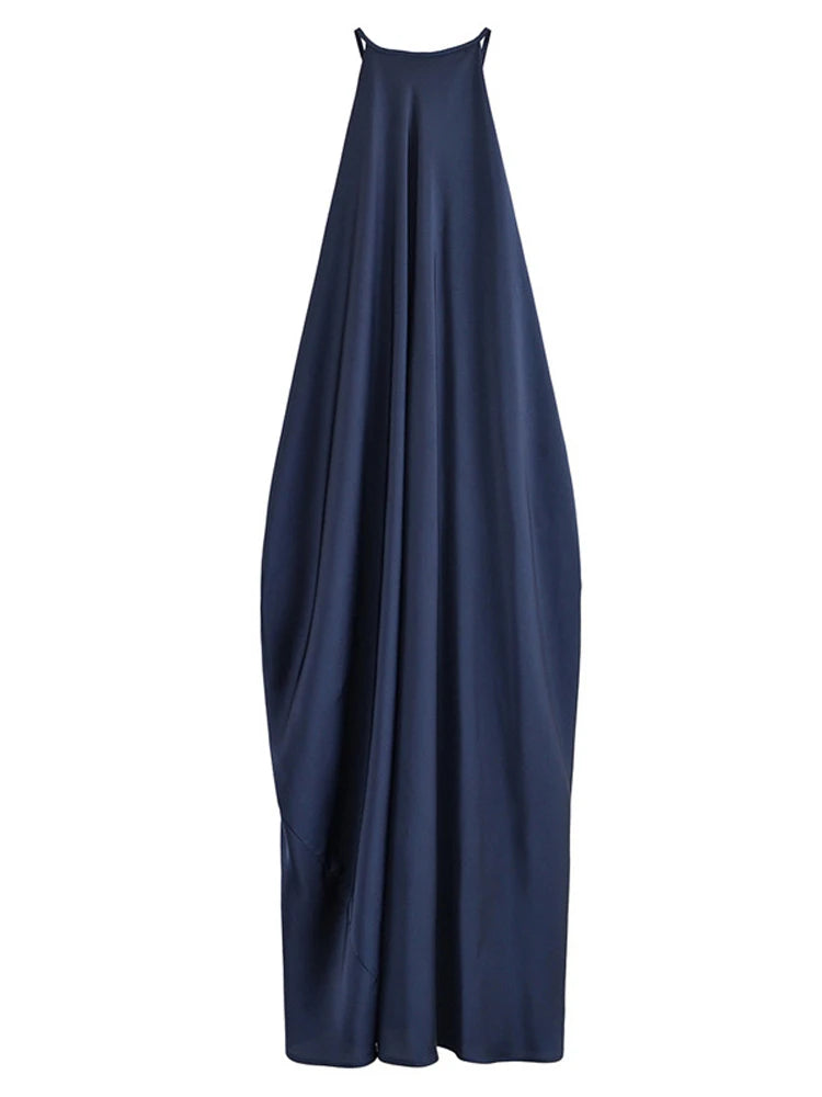 Cocktail Dresses - Sexy Halter Women's Dressess Elegant Lace Up Backless Sleeveless Oversize Dress Female Summer New Lady Party Robes