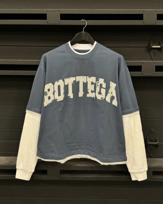 Men Pullovers - Street Fashion New Letter Printed Cotton Round Neck Long Sleeve T-shirt Men Y2k Trendy Brand Casual Loose Oversized Top Women