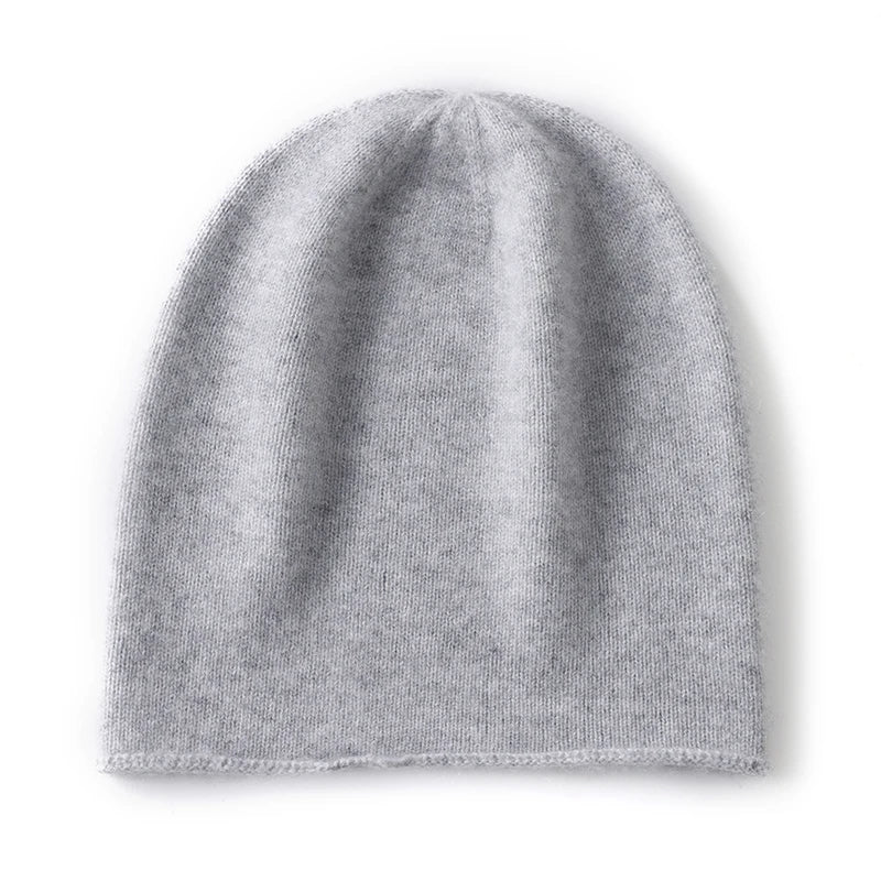 Hats - Unisex 100 Cashmere Hats Outdoor Casual Keep Warm Solid Color Cashmere Knitted Beanie Hat Women /Men Hedging Caps