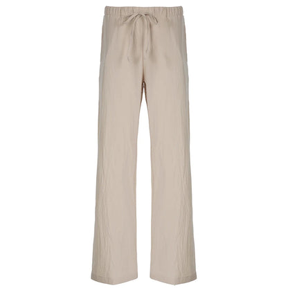 Pants - Sweetown Solid Loose Casual Boho Straight Leg Pants For Women Simple Lazy Comfortable Summer Vacation Trousers