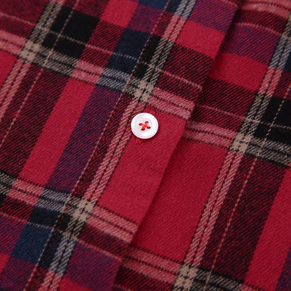 Plaid Shirt For Women, Red Bright Grid, Oversized Blouse, Leisure And Fashionable Top, Spring And Autumn Seasons