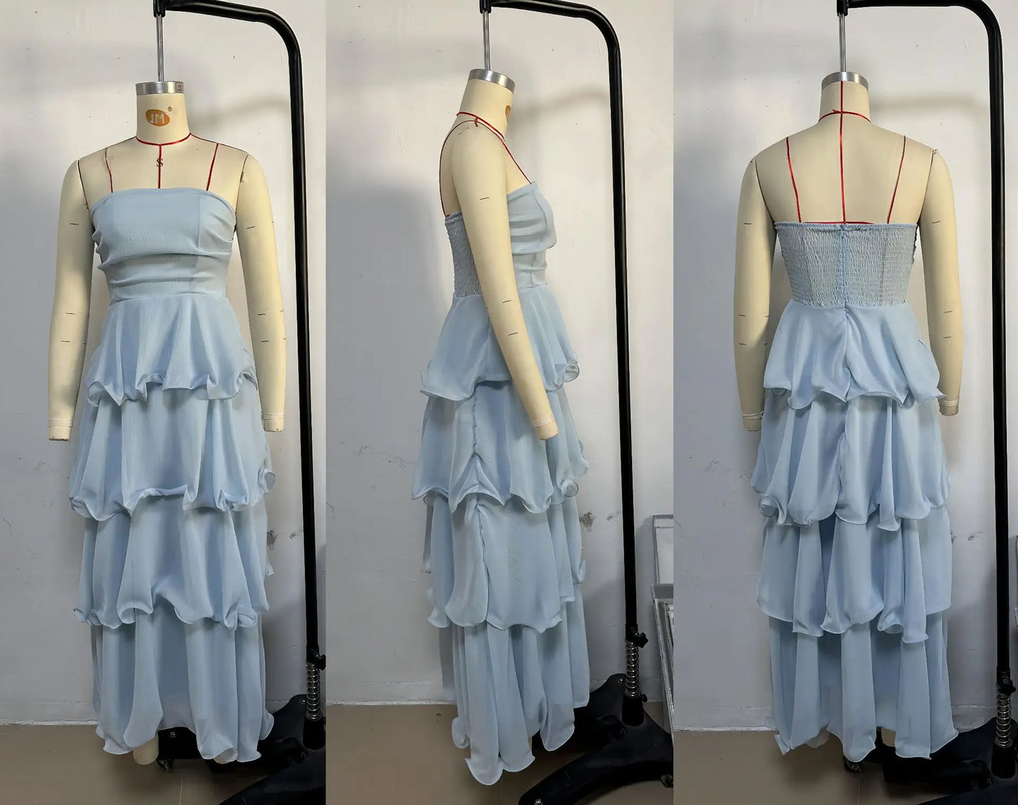 Elegant Dresses - Women's Elegant Tube Top Party Cake Dress Sexy Backless Fashion Solid Color Multi-layered Hem Banquet Dresses Vacation Vestidos