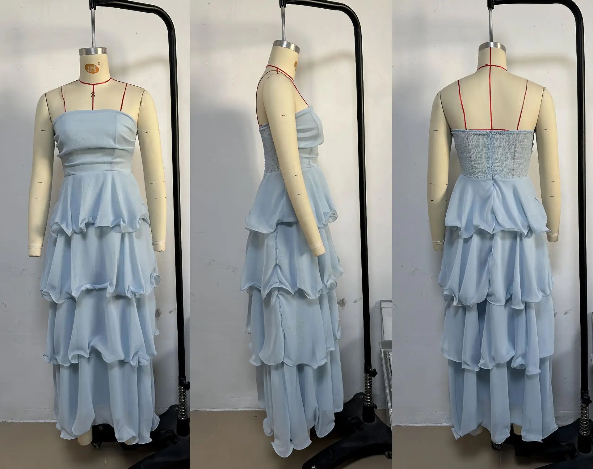 Elegant Dresses - Women's Elegant Tube Top Party Cake Dress Sexy Backless Fashion Solid Color Multi-layered Hem Banquet Dresses Vacation Vestidos