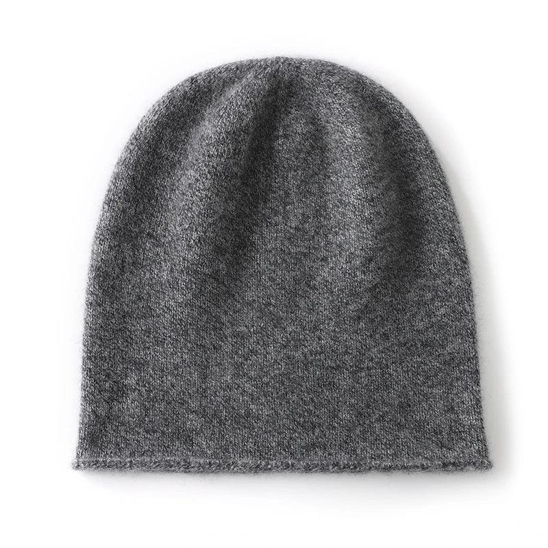 Hats - Unisex 100 Cashmere Hats Outdoor Casual Keep Warm Solid Color Cashmere Knitted Beanie Hat Women /Men Hedging Caps