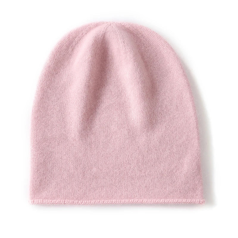 Hats - Unisex 100 Cashmere Hats Outdoor Casual Keep Warm Solid Color Cashmere Knitted Beanie Hat Women /Men Hedging Caps