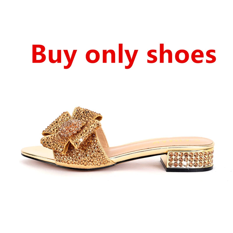 Shoes - New Ladies Rhinestone Clutch Flat Heel Diamond Evening Shoes and Bag suit Rhinestone Flat plus size Stone Slippers Size 34-44