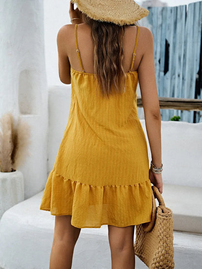 Cami Dresses - Summer Dresses For Women Casual Solid Color Popular Sexy Suspender Short Skirt Loose Comfortable Lady Beach Dress Clothing