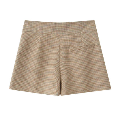 Plaid Shorts Sets for Women 2 Pieces 2025 New Fashion Off Shulder Short Tops Women Suit Two Piece Set Women Outfit
