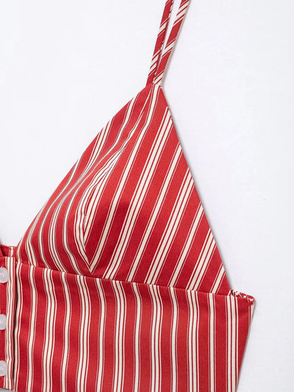 Skirts set - Sexy Club Chic Striped Women Suit Crew Neck Sleeveless Top Loose Long Straight Skirt Fashion 2025 Spring Summer Set