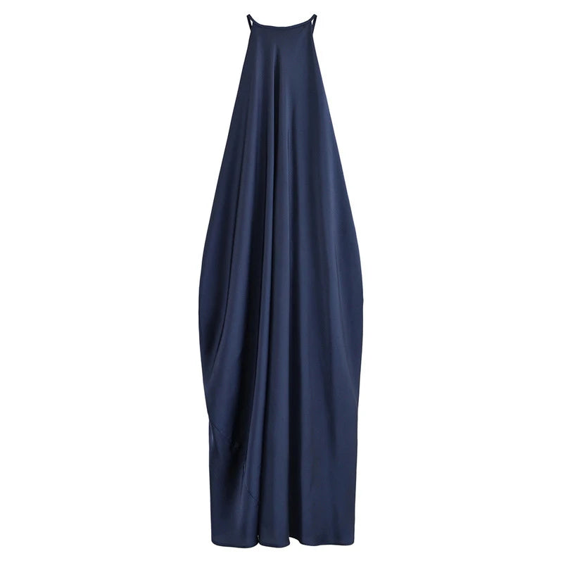 Cocktail Dresses - Sexy Halter Women's Dressess Elegant Lace Up Backless Sleeveless Oversize Dress Female Summer New Lady Party Robes