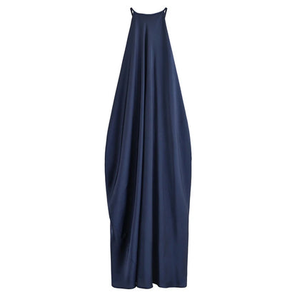 Cocktail Dresses - Sexy Halter Women's Dressess Elegant Lace Up Backless Sleeveless Oversize Dress Female Summer New Lady Party Robes