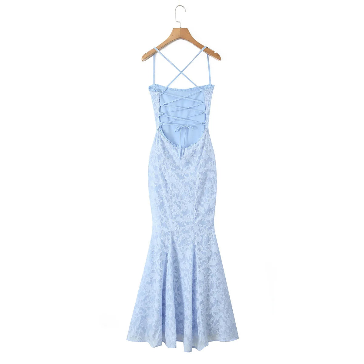 Elegant Dresses - Suninheart New Square Neck Backless Suspender Dress with Hip Wrap Sexy Slim Fit Fish Tail Long Retro Evening Dresses 2025