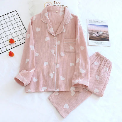 Sleepwear - Vintage-Inspired Floral Cotton Pajamas Women’s Nightwear