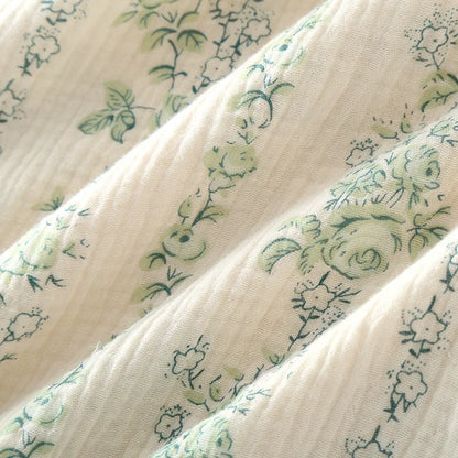 Sleepwear - Vintage-Inspired Floral Cotton Pajamas Women’s Nightwear