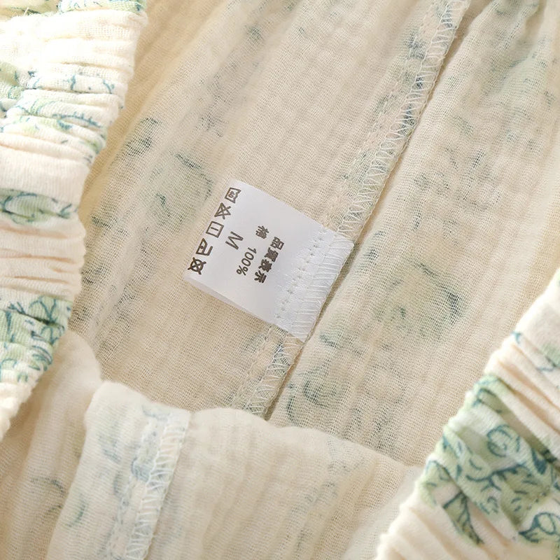 Sleepwear - Vintage-Inspired Floral Cotton Pajamas Women’s Nightwear