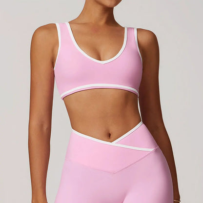 Sporty Bra - Athletic V-Neck Sporty Bra Workout Style Top