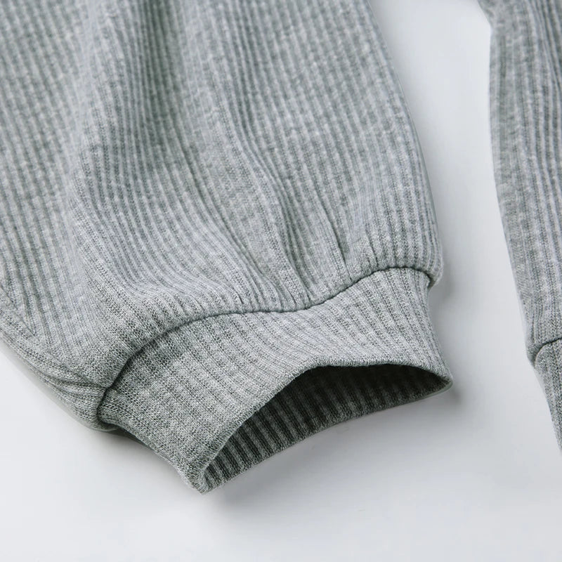 Sporty Ribbed Trio Shorts, Bra, and Zip-Up Cardigan Set