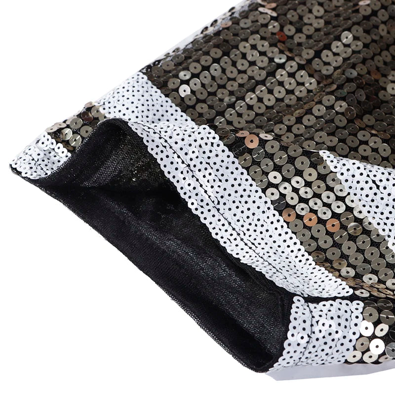 Sporty Outfits - Sporty Sequined T-Shirt Dress for Super Bowl Game Day