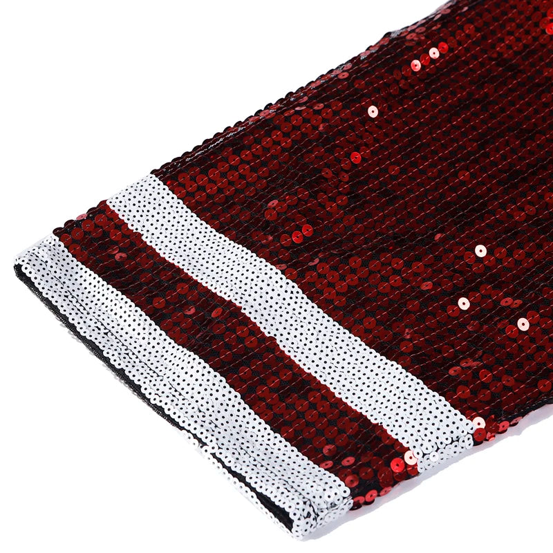 Sporty Outfits - Sporty Sequined T-Shirt Dress for Super Bowl Game Day