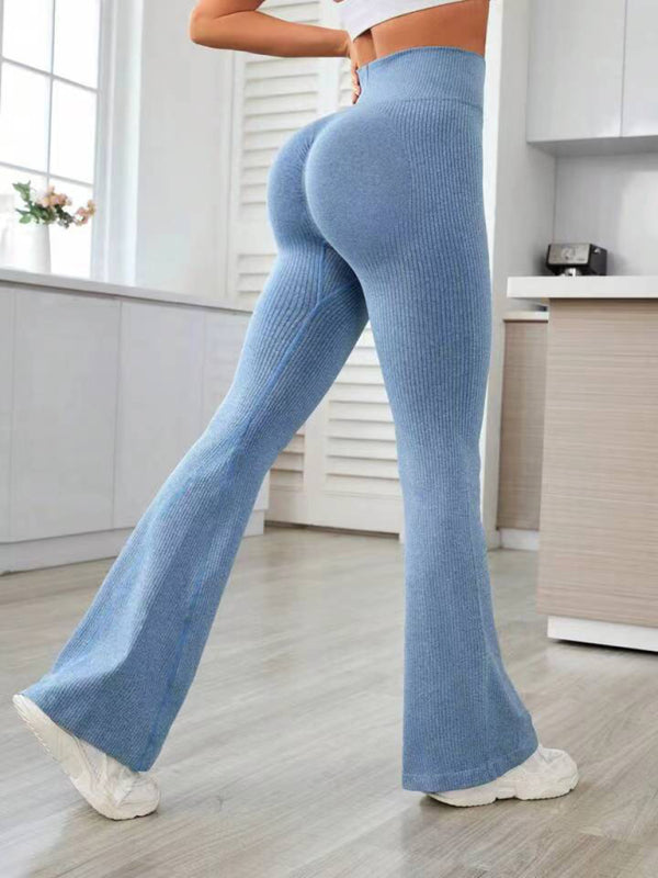 Sporty Pants - Flared Yoga Leggings - High Waist & Quick Dry Pants