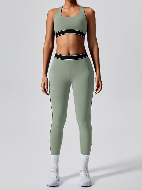 Sporty Pants - Women's Navy High-Elasticity Workout Leggings