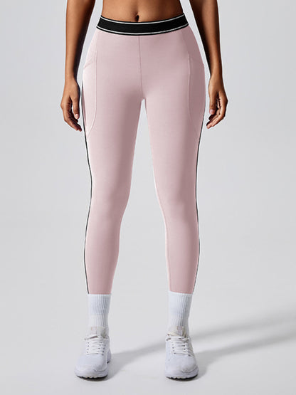 Sporty Pants - Women's Navy High-Elasticity Workout Leggings
